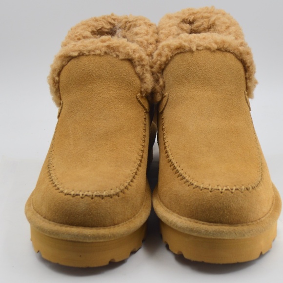 BEARPAW MAEVE PLATFORM SUEDE LEATHER ANKLE BOOTS ICED COFFEE COLOR SIZE 8 NWT - Picture 4 of 8